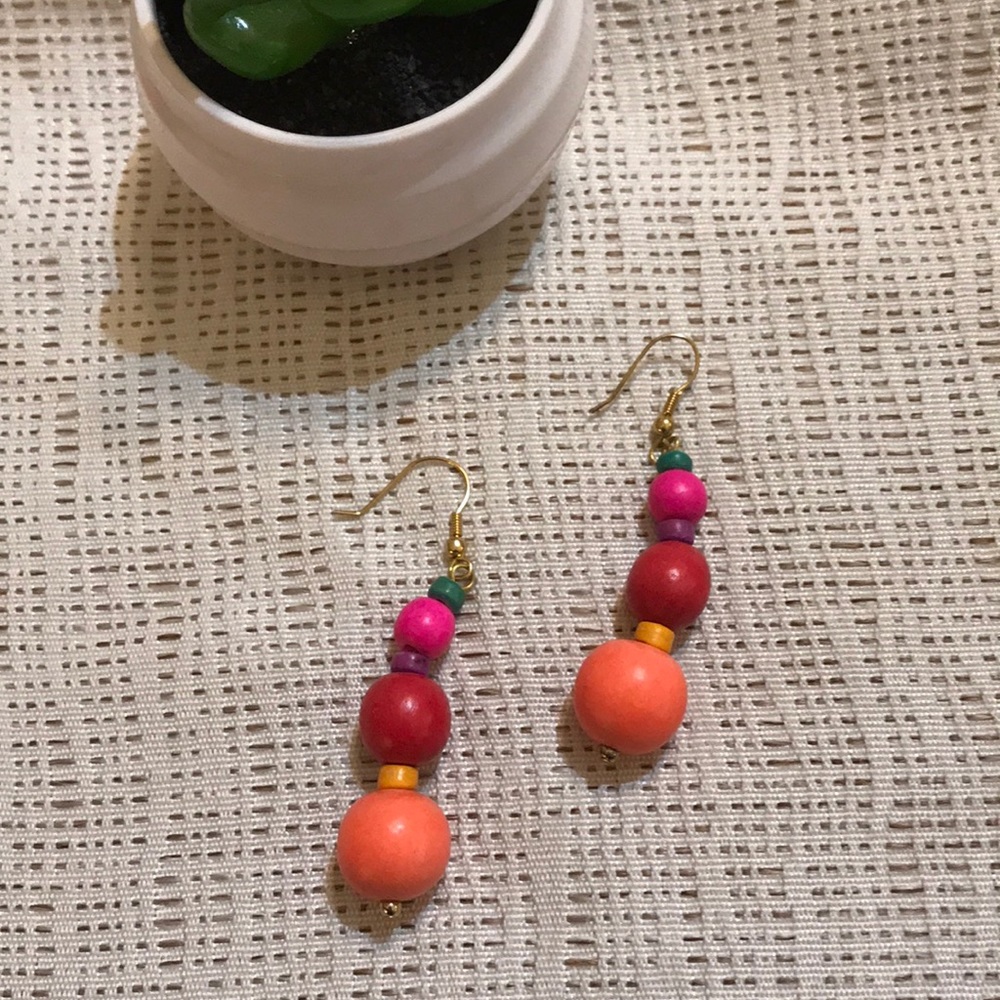 ❤️🧡 Wood earrings - Picture 2 of 2
